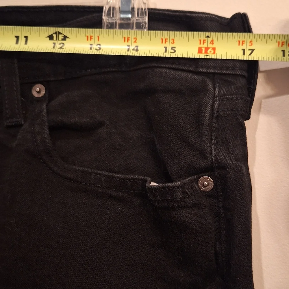 Levi Strauss‎ Men's Black Jeans 505 Original Fit Straight Leg 34x28(tag 34x30)